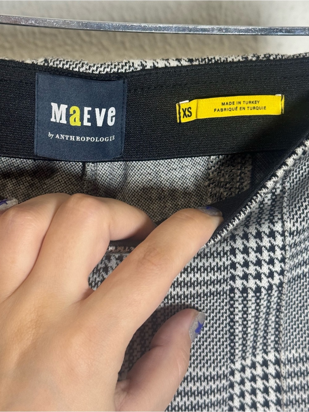 Maeve Plaid Bootcut Pants – Black & White - Picture 12 of 12